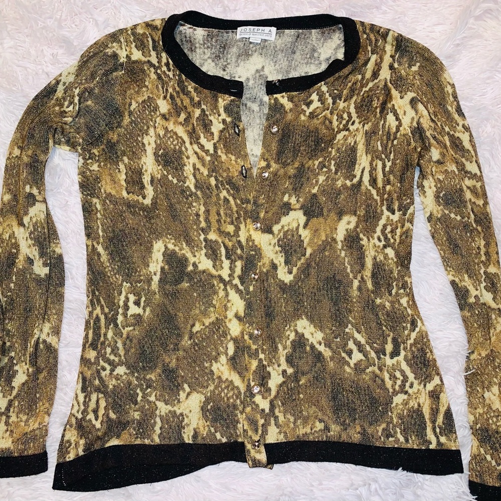 Joseph A. Sparkly gold cardigan
